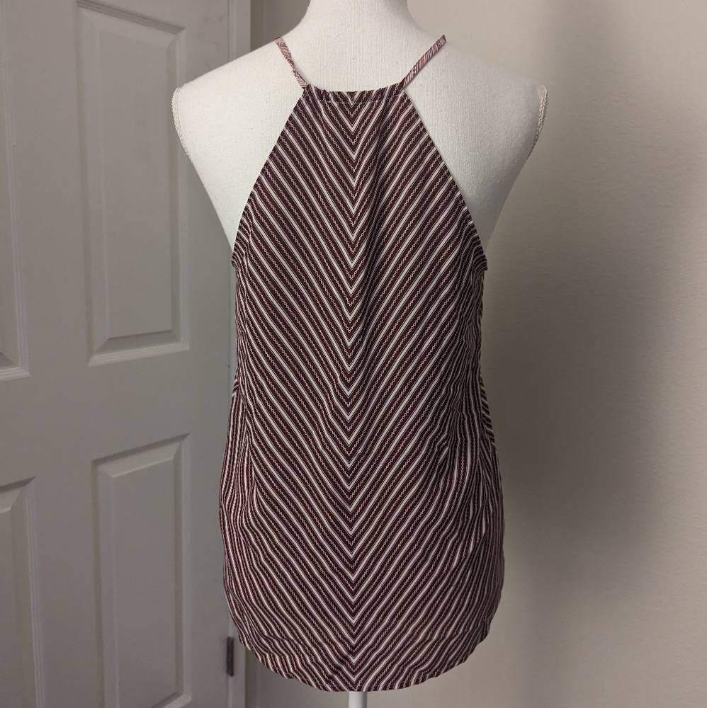 LOFT Pink and Burgundy Striped Halter Tank - Picture 9 of 9